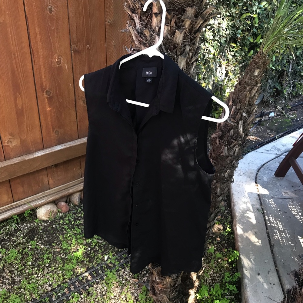 Black Crepe Tank Blouse